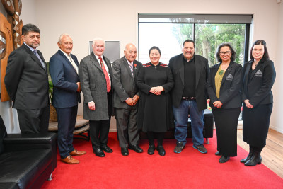 Dame Cindy with senior staff and board members of Ngati Awa Social and Health Services
