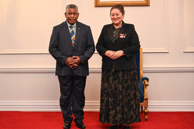 HE Mr Ishamael Mali Avui, High Commissioner of Solomon Islands and Dame Cindy