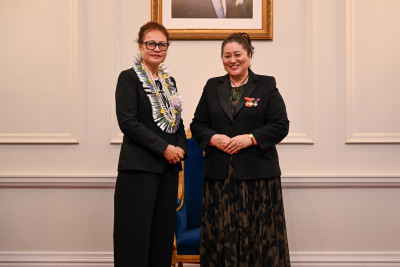 HE Ms Jane Chigiyal, Ambassador of the Federated States of Micronesia and Dame Cindy