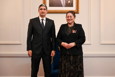 HE Mr Atadurdy Bayramov, Ambassador of Turkmenistan and Dame Cindy
