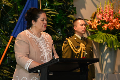 Dame Cindy delivers her speech