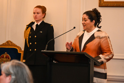 Dame Cindy delivers her speech