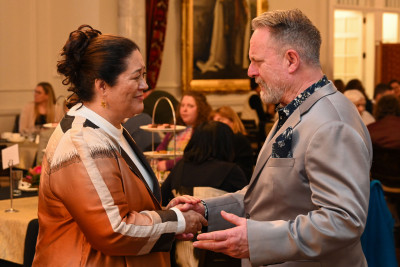 Dame Cindy meeting Richard Benge, Executive Director of Arts Access Aotearoa
