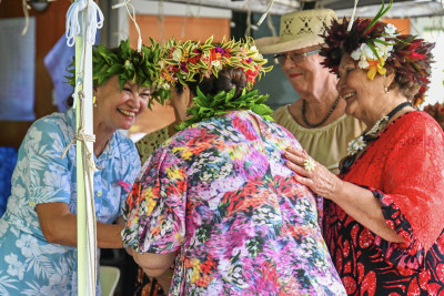 Dame Cindy greeted by members of the council