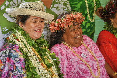 Dame Cindy with a member of the council