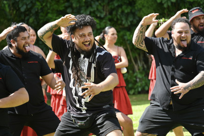 The kapa haka group perform