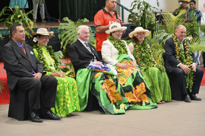 The official party seated following the main part of the ceremony