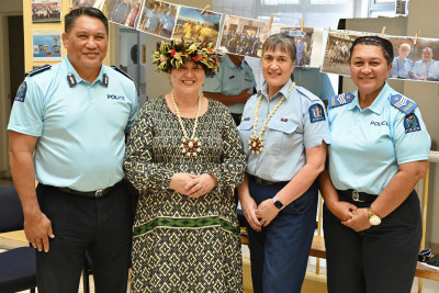 Dame Cindy with the official party