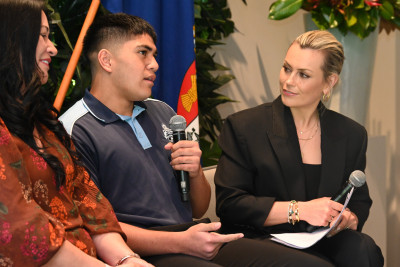 Avyn Tupu tells MC Laura McGoldrick and guests about his experiences of Game Plan AKL