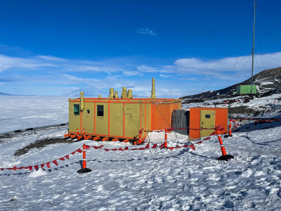 Hillary's Hut on the ice.