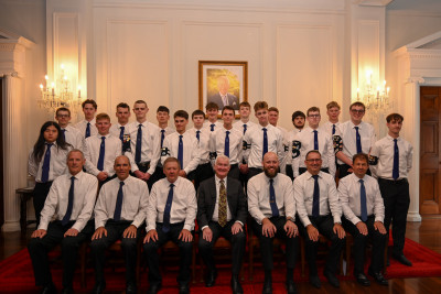 Members of the Boys' Brigade with Dr Davies