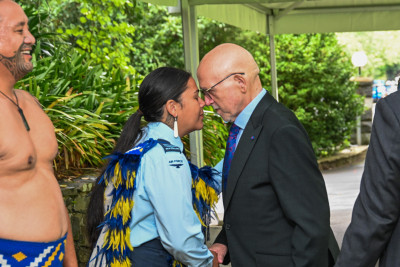 HE Mr Clifford Borg-Marks, Ambassador of the Republic of Malta greeting a member of the Cultural Party