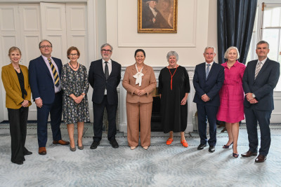 Dame Cindy with the official party