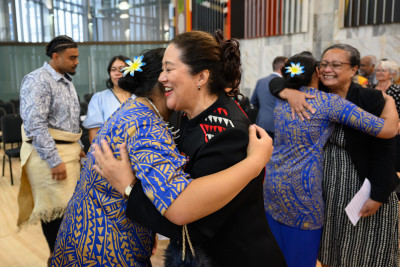 Dame Cindy greets performers