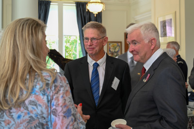 Dr Davies speaks with members of the wing