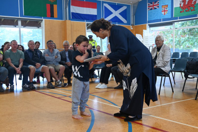 Dame Cindy with a student from Wakefield School