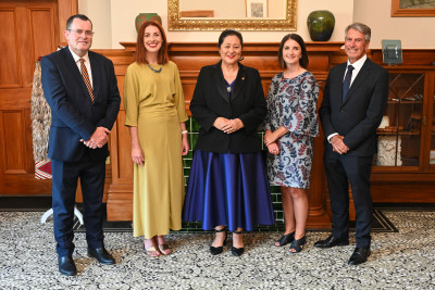 Dame Cindy with the official party