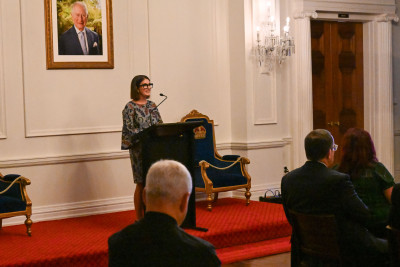 Elizabeth Lester, Chief Executive of Dwell, delivers her speech