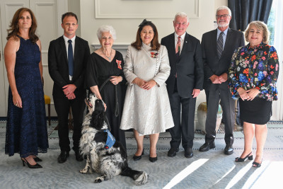 Dame Cindy and Dr Davies with the official party