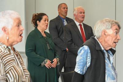 Dame Cindy and Dr Davies join in song with NelSONG