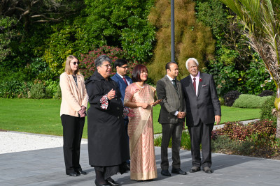 HE Ms Muanpuii Saiawai, High Commissioner of the Republic of India receives a mihi whakatau