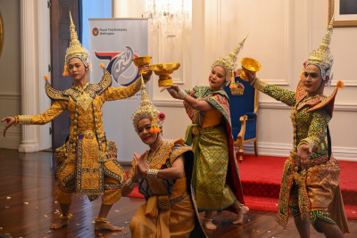 Dancers perform a blessing dance