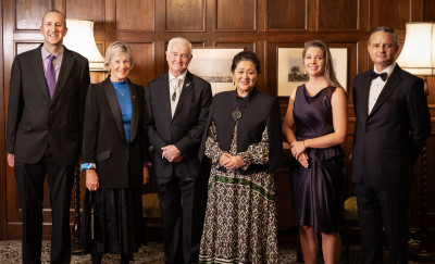 Dame Cindy and Dr Davies with the official party