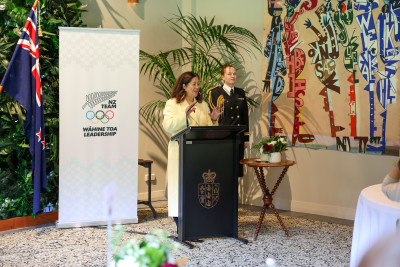 Dame Cindy delivering her speech