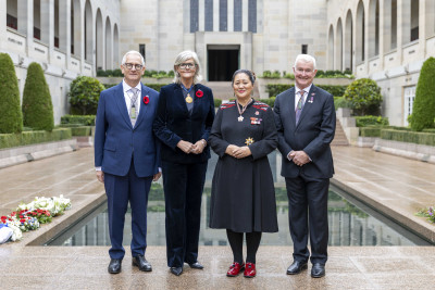 Dame Cindy, Dr Davies, Her Excellency the Honourable Sam Mostyn and Mr Simeon Beckett 