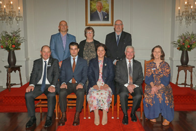 Dame Cindy and Dr Davies with the Duke of Edinburgh's Hillary Award official party