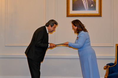 HE Pedro Terra, Ambassador of the Federative Republic of Brazil, presenting his credentials