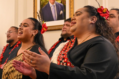 The United Auckland Gospel Choir perform at the 2026 Matariki Reception