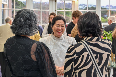 Dame Cindy speaks with guests at the 2026 Matariki Reception