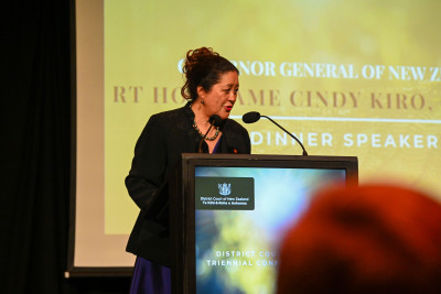 Dame Cindy delivers her address