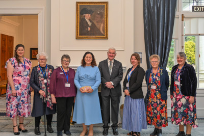 Dame Cindy and Dr Davies with the official party