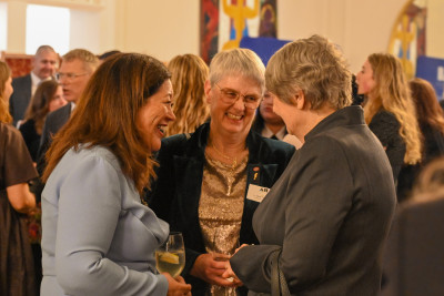 Dame Cindy speaks with Helen Clark and Professor Jane Harding