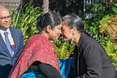HE Ms Samina Naz, High Commissioner of the People's Republic of Bangladesh receives a hongi