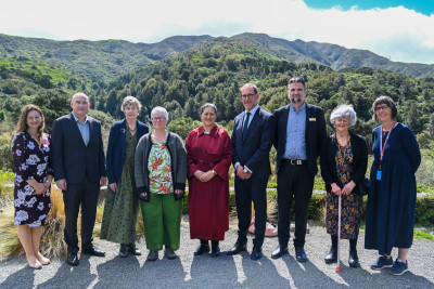 Dame Cindy with the official party