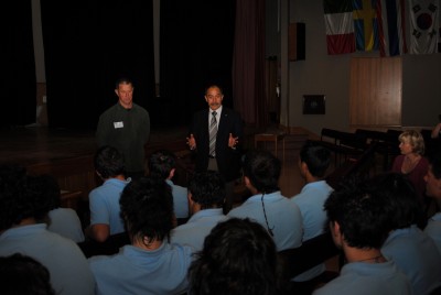 The Governor-General speaks to students participating in the Tama ki te Tane (Boys to Men) Programme.