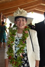 Dame Patsy was presented with a finely woven Niuean hat.