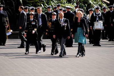 The Governor-General, Sir Jerry, and Lady Janine Mateparae arrive on the Parliament Forecourt.