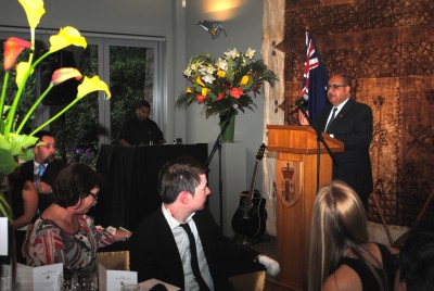 The Governor-General addresses the guests at the Emerging Leaders Dinner.