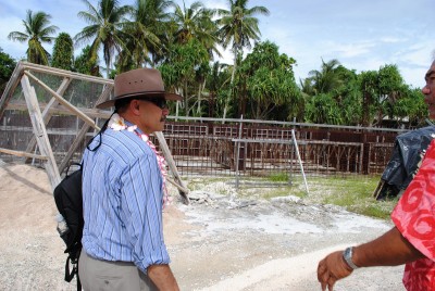 The Governor-General visits an Infrastructure Development Project Site on the atoll (School).