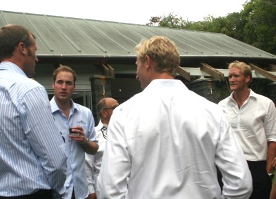 Prince William mingles with guests.