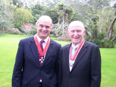 Sir Murray Halberg and Rob Fenwick.