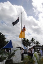 Flag raising ceremony.