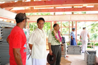 The Governor-General visits the Infrastructure Development Project Site (Hospital) on Nukunonu Atoll.