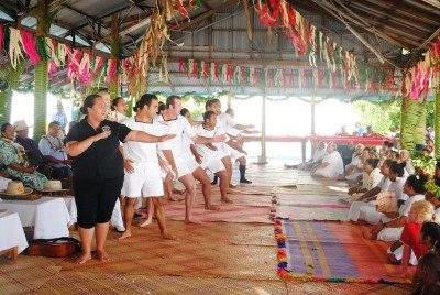 HMNZS OTAGO Sailors perform kapa haka.