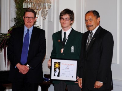 Logan Glasson, Burnside High School, receives his award.
