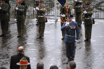 The Governor-General ascends the saluting base.